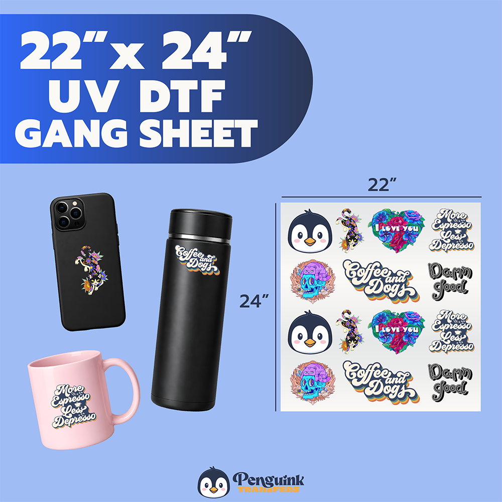 3D UV DTF Transfers Upload Gang Sheets